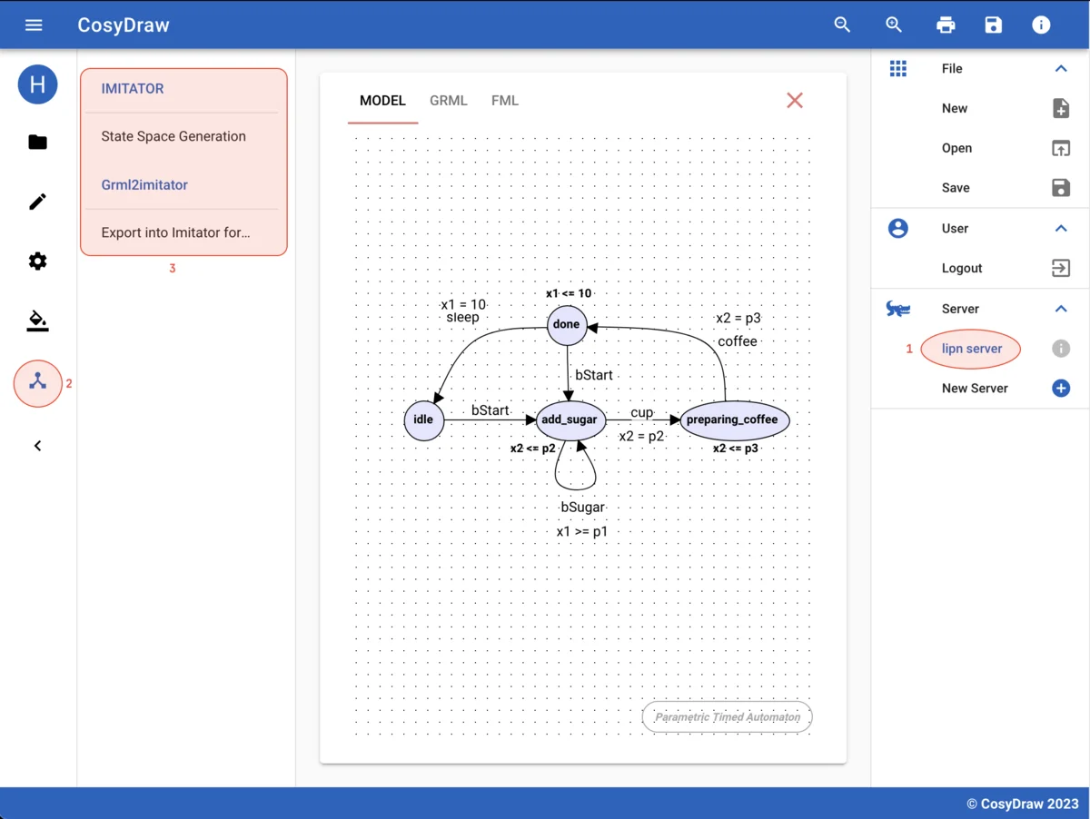 Invoking the related services from CosyDraw